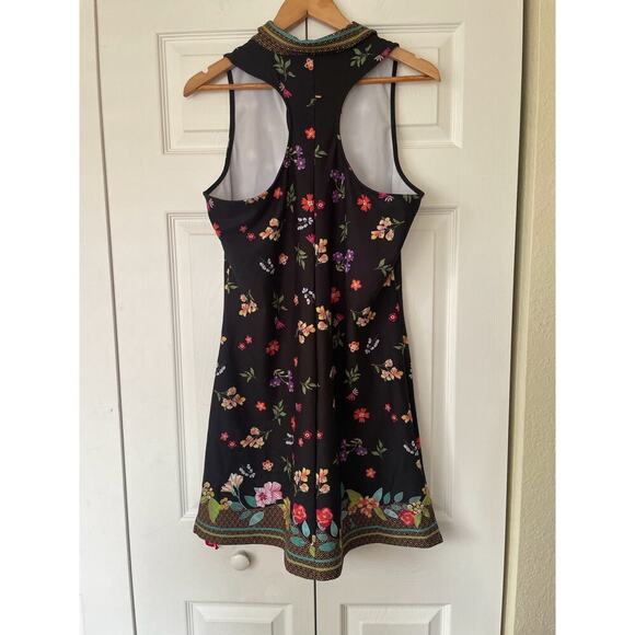 Johnny Was Black Floral Mini Dress - Picture 4 of 5